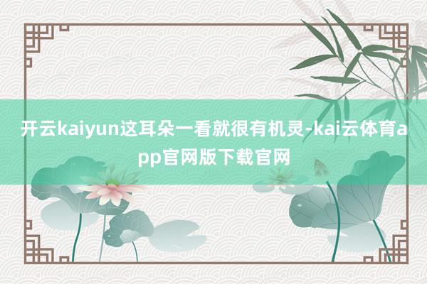 开云kaiyun这耳朵一看就很有机灵-kai云体育app官网版下载官网