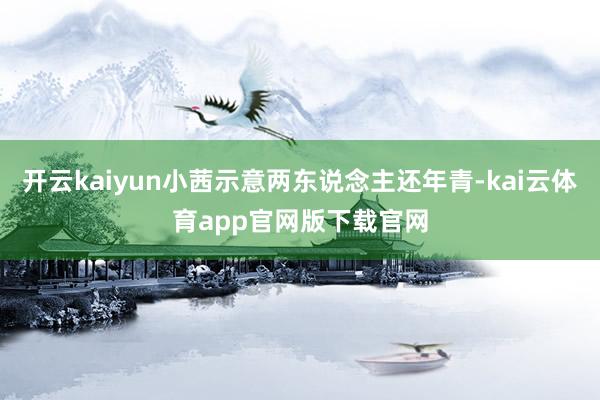 开云kaiyun小茜示意两东说念主还年青-kai云体育app官网版下载官网