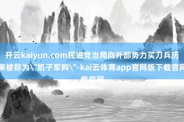 开云kaiyun.com民进党当局向外部势力买刀兵历来被称为
