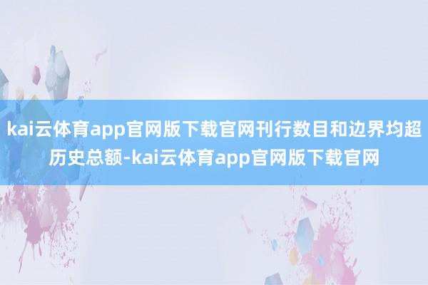kai云体育app官网版下载官网刊行数目和边界均超历史总额-kai云体育app官网版下载官网